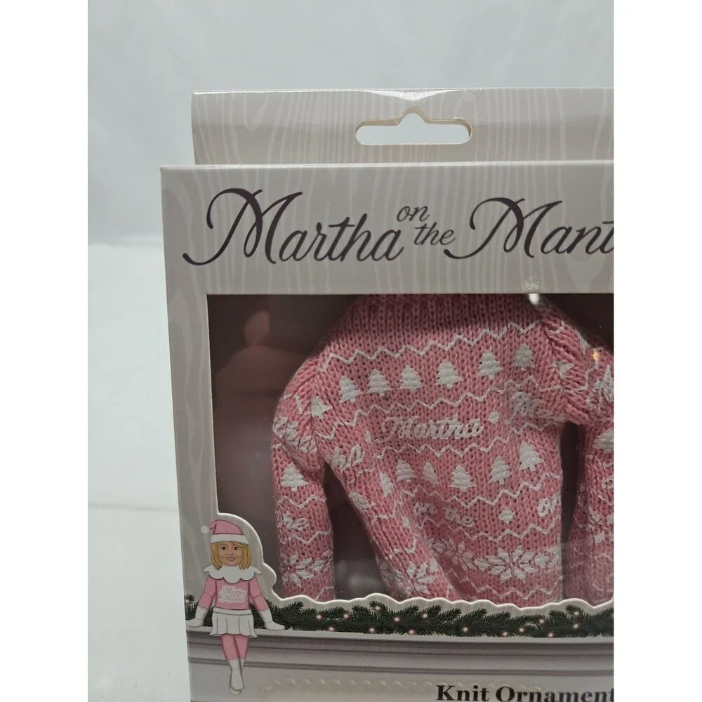 Martha on The Mantel Pink Christmas Knit Sweater Collectible Ornament NEW